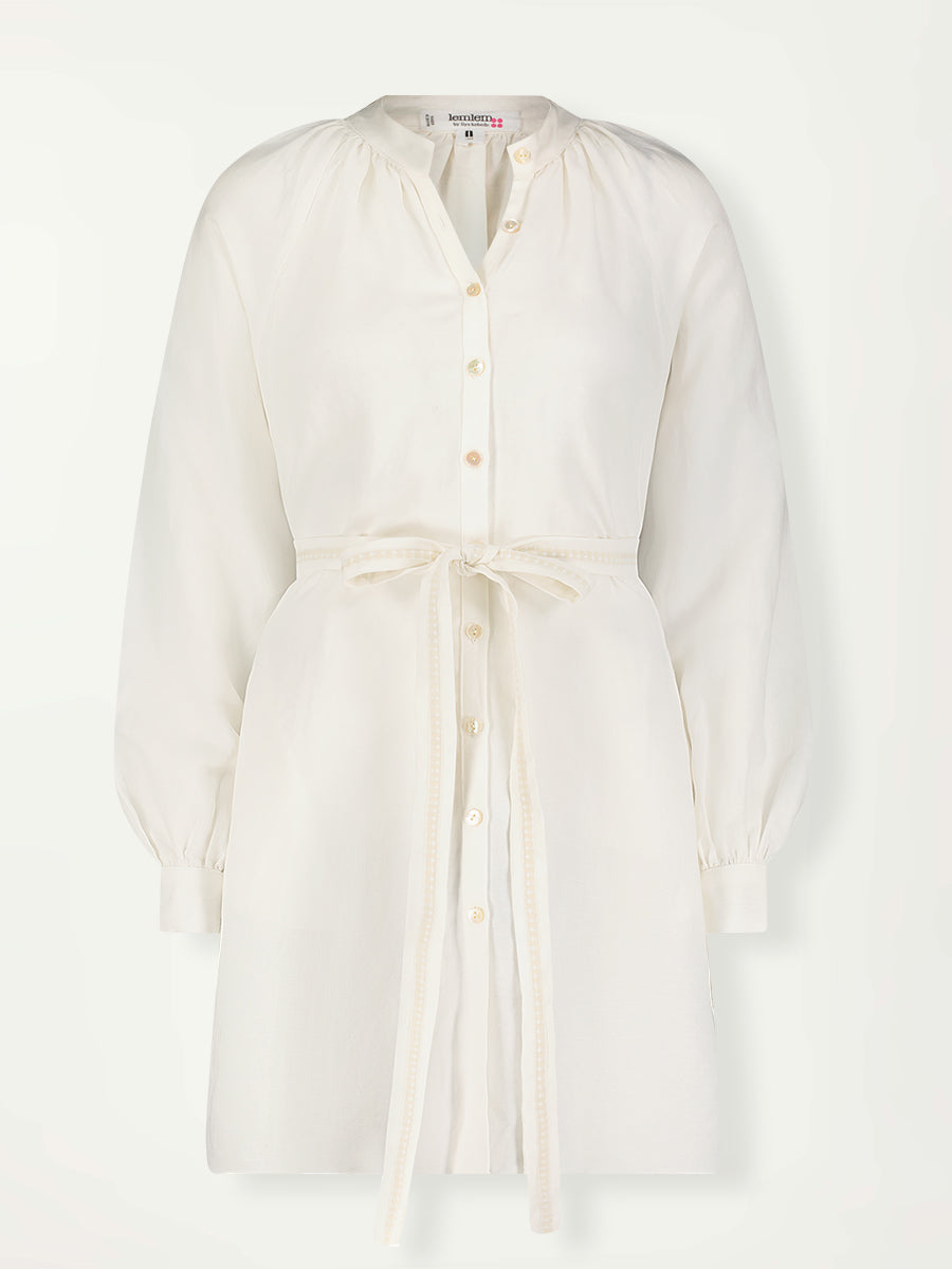 lemlem women's MEAZA Button Up Dress in White