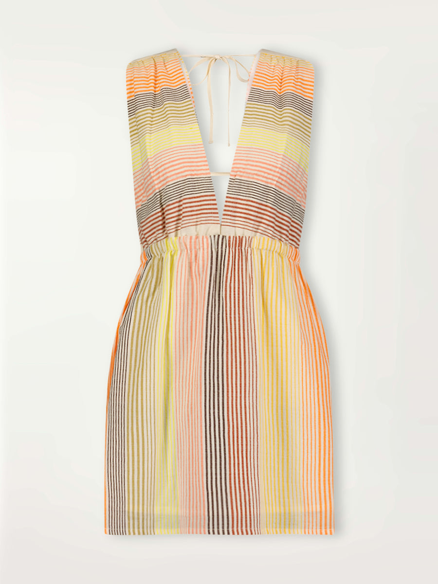 anthea mini dress lemlem Anthea Stripe Cotton Blend Cover-Up Dress in Amaresh Sunrise at Nordstrom, Size Large