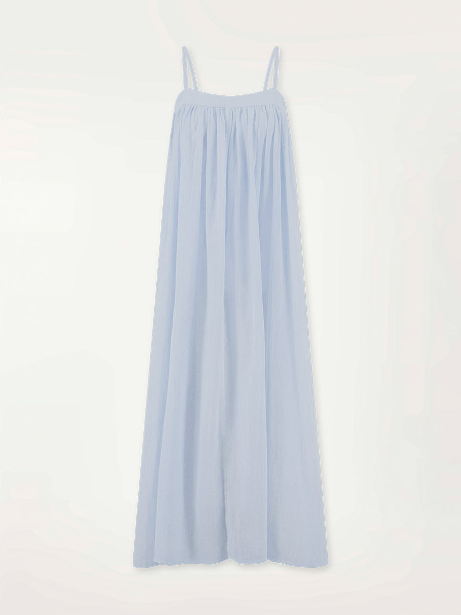 blue short prom dresses Milly Hazel Embroidered Midi Dress in Blue main image 1