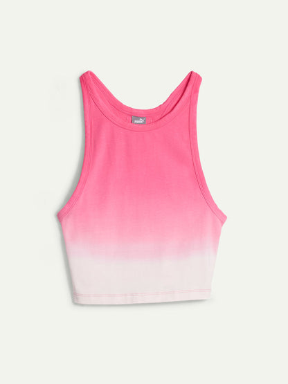 Product Shot of Puma x lemlem Crop Tank in Gradient Frost Pink Color
