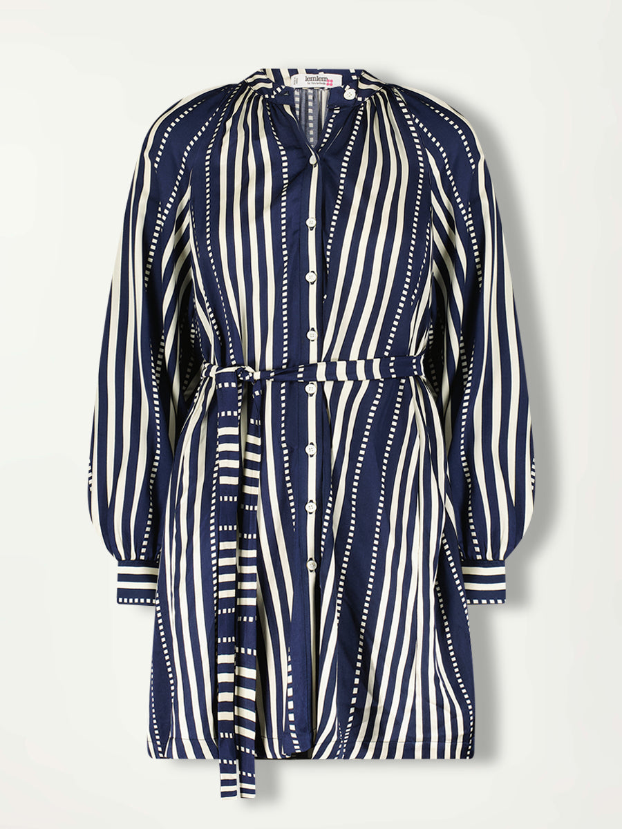 lemlem Women's MEAZA Button Up Dress in Eshe Navy