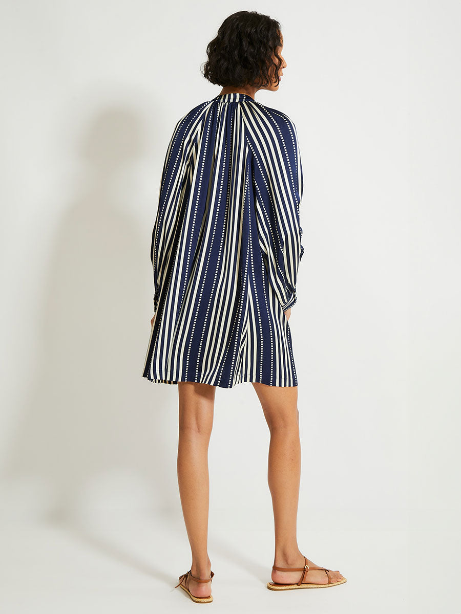 lemlem Women's MEAZA Button Up Dress in Eshe Navy