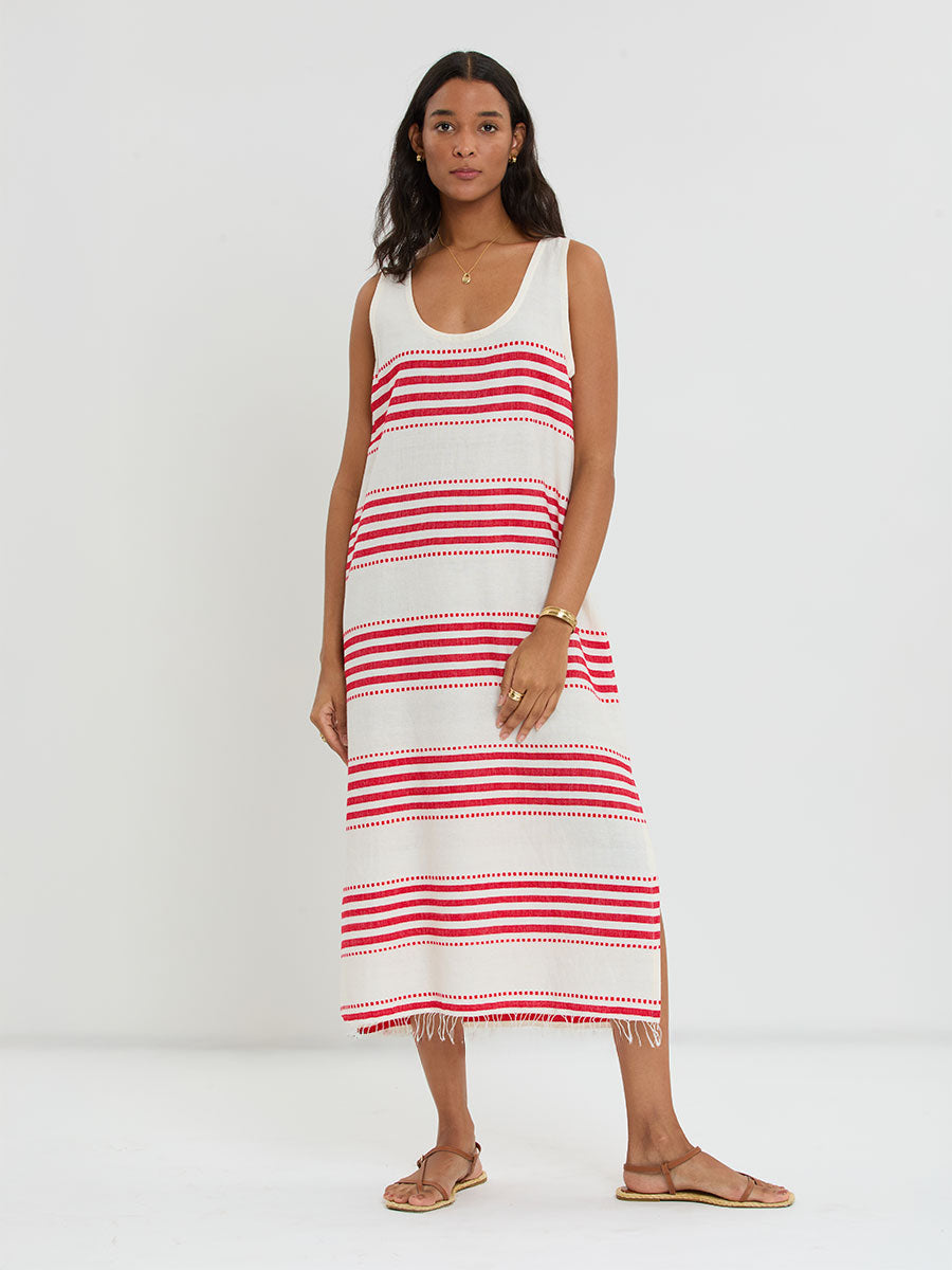 red striped tank dress Gap Factory Women's Stripe Tank Mini Dress Modern Red Navy Stripe Size XXL