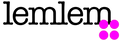 lemlem homepage logo featuring lemlem written in black and 4 pink dots under the last m