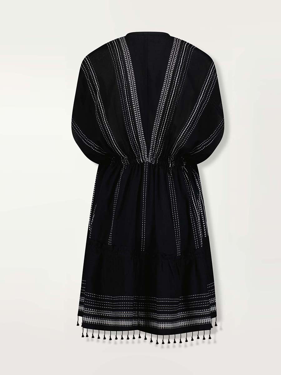 open lace back dress lemlem Women's MEAZA Button Up Dress in Eshe Navy main image 0
