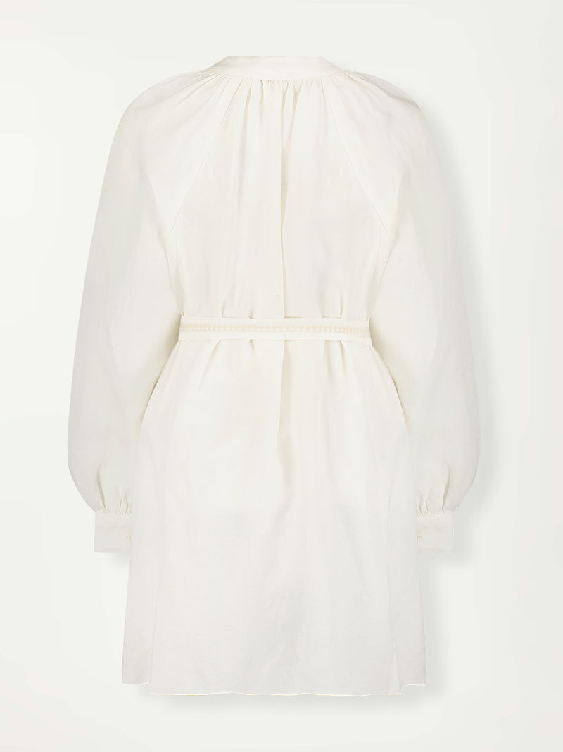 Product Back Shot of lemlem Meaza Button Up Dress in White color