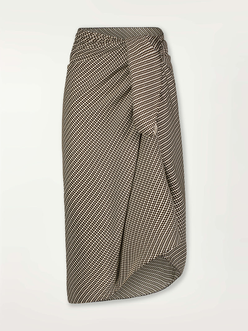 Product Front Shot of Adia Sarong Featuring earthy brown & natural colors