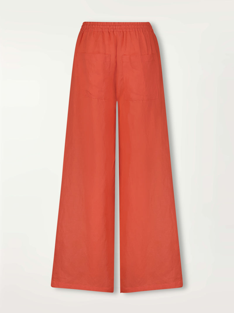 Product Back Shot of Desta Pants featuring bright, happy and sophisticated coral color
