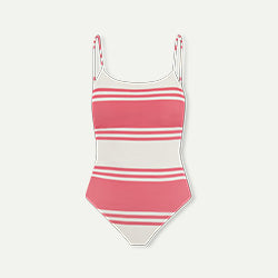 Picture of a lemlem classic one piece swimsuit.