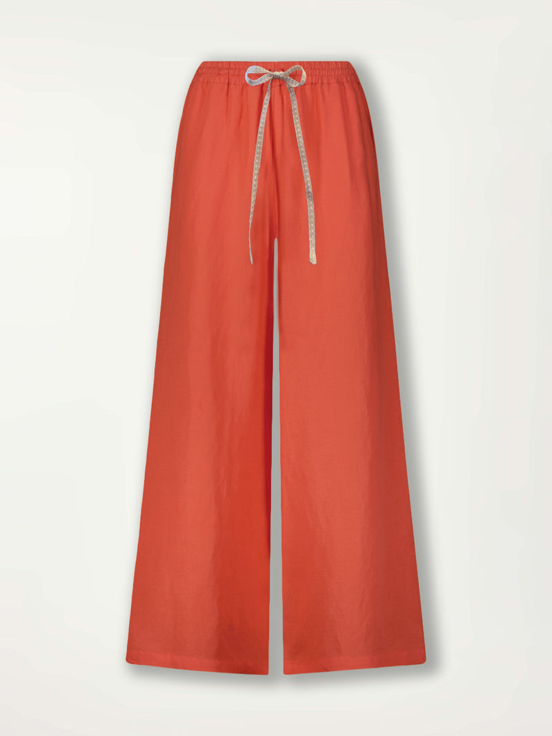 Product Front Shot of Desta Pants featuring bright, happy and sophisticated coral color