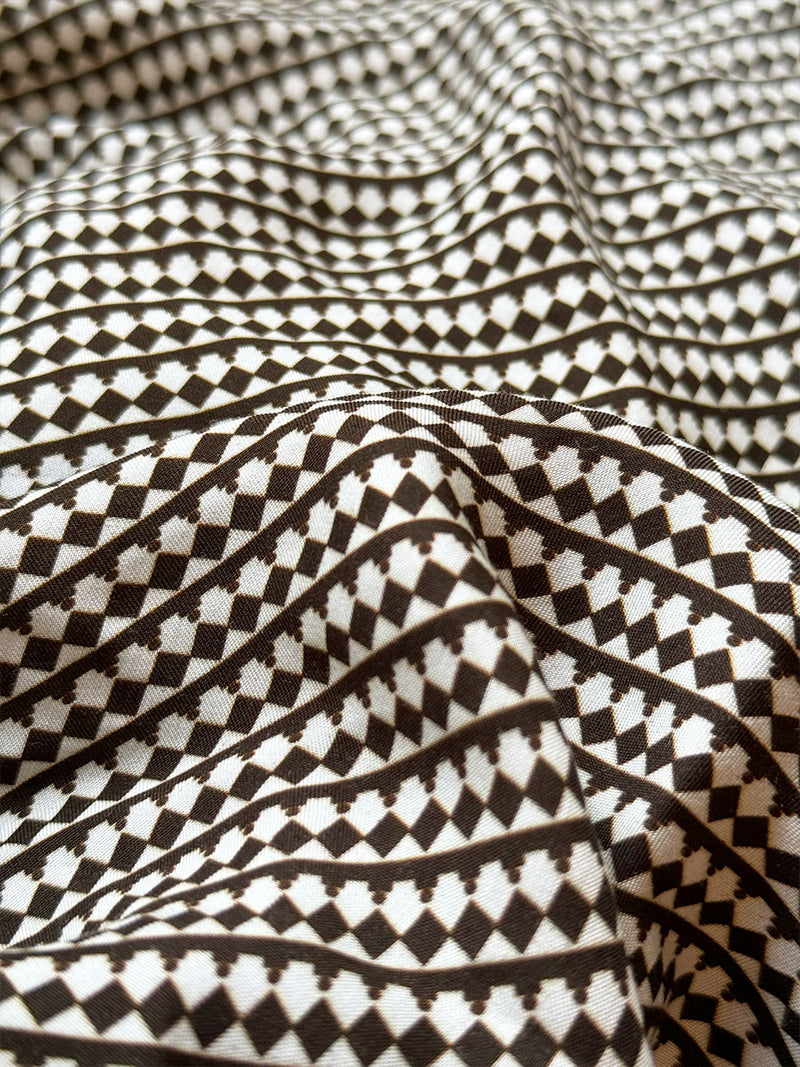 Close Up on Mediri Fabric Featuring earthy brown & natural colors