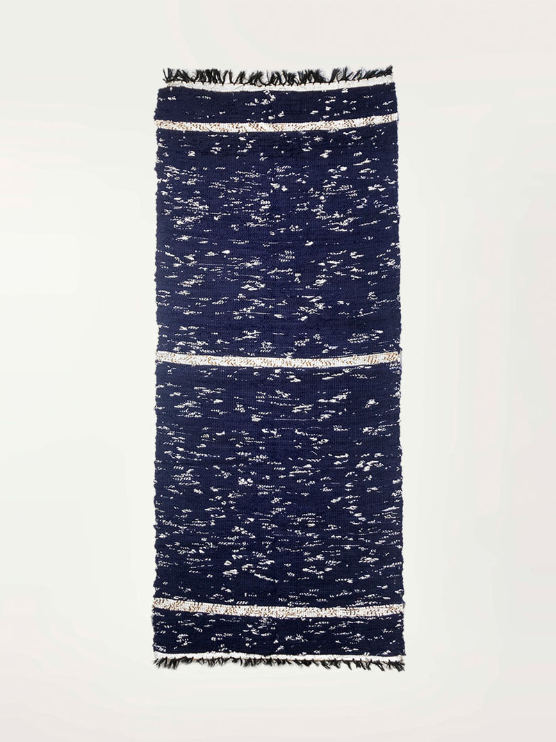 Product Shot of Navy Rug featuring Navy Blue and White Colors