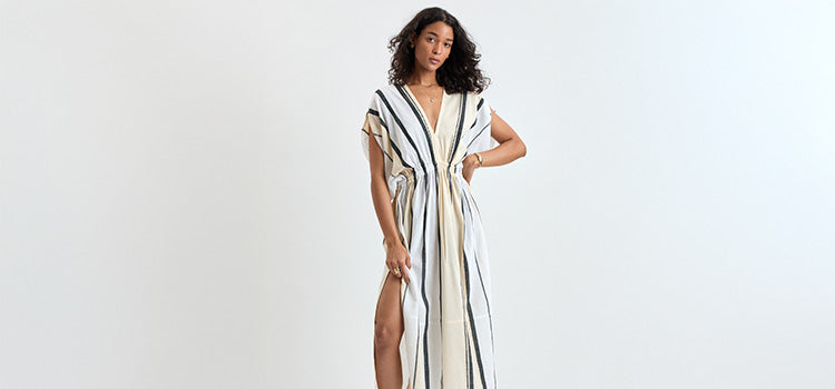 lemlem plunge neck dress Lemlem