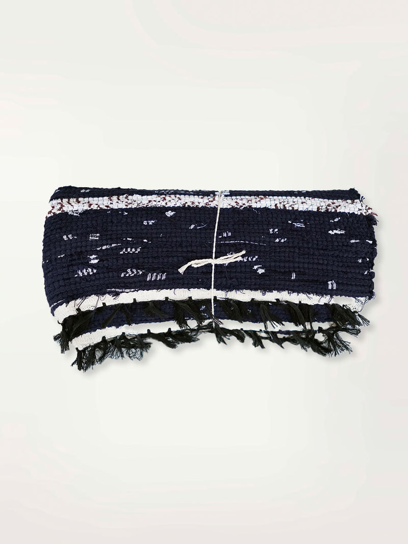 Product Shot of Navy Rug featuring Navy Blue and White Colors