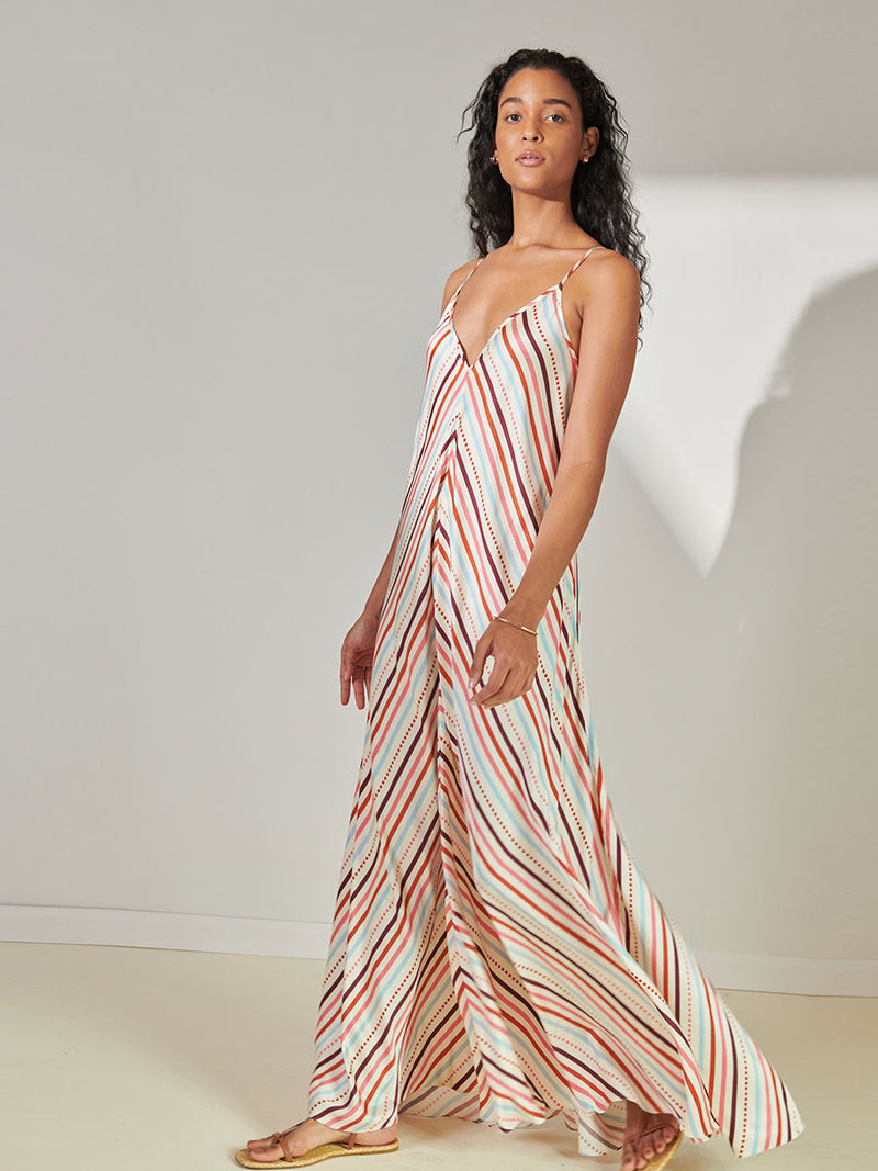 lemlem women's ALUNA Slip Dress in Cream - Main Image