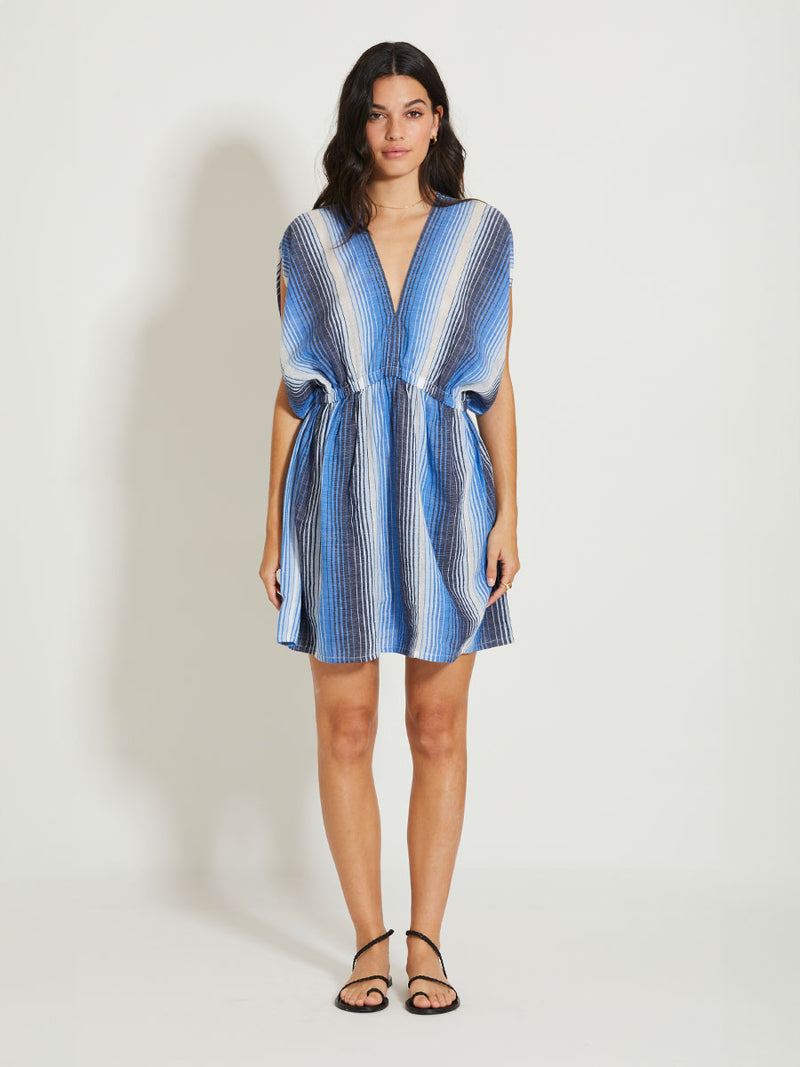 deep plunge dress lemlem Women's ALEM Plunge Dress in Feven Blue