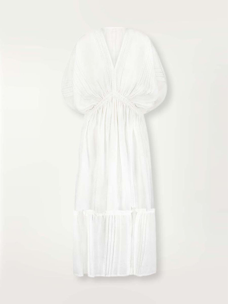 h&m white maxi dress Women's Cream Draped Maxi Dress