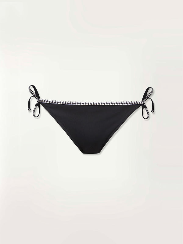 Front view of the Lena String Bikini Bottom in black.