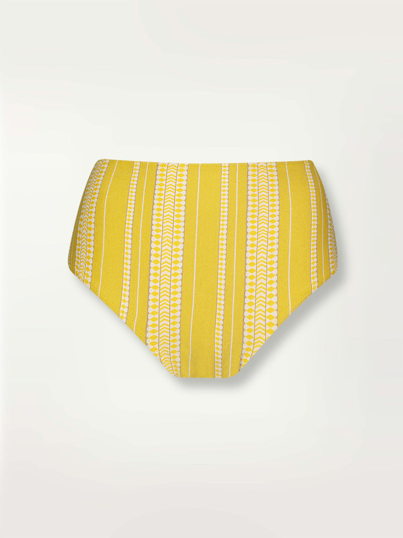 lemlem Women ELSI High Waist Bikini Bottom Swimsuit in Luchia Yellow
