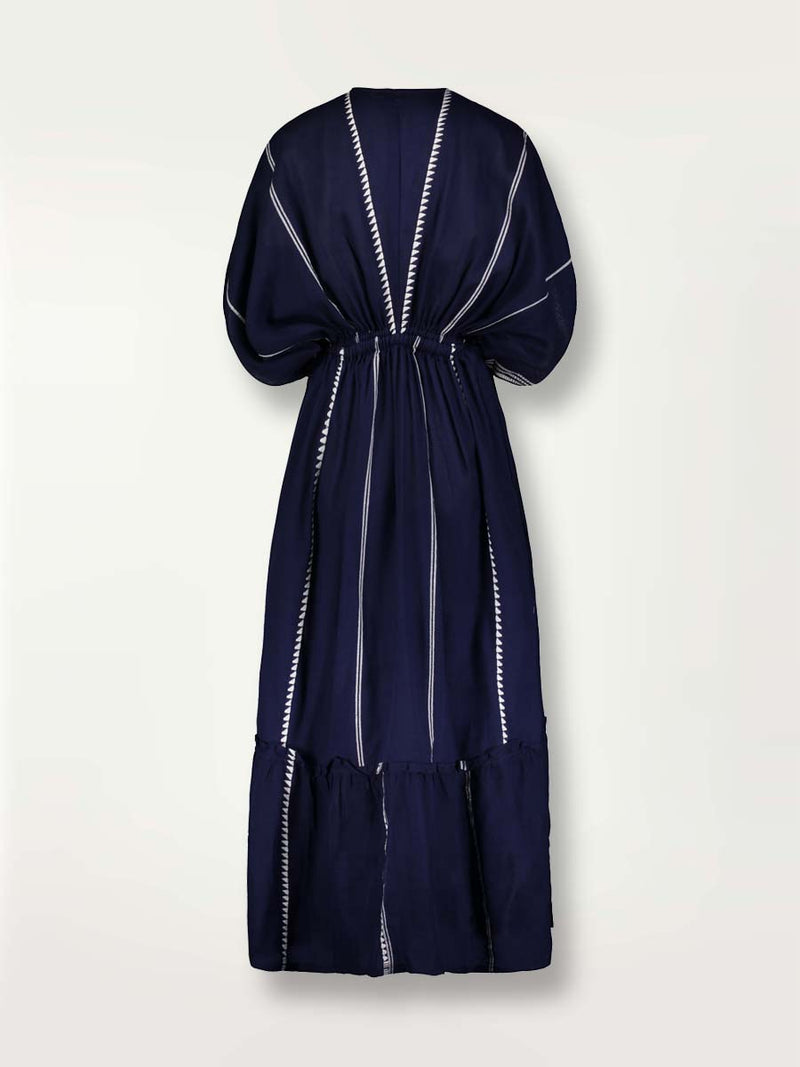 navy plunge neck dress lemlem Nunu Plunge Neck Dress in Navy