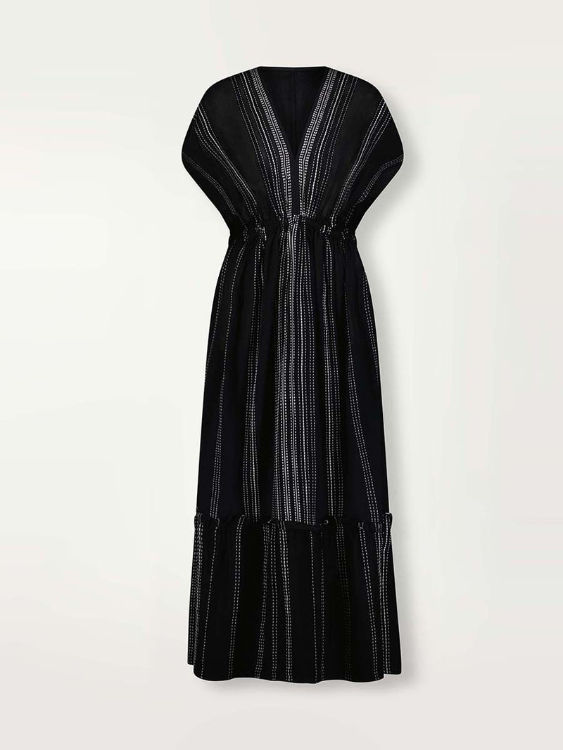 lemlem plunge neck dress lemlem Nunu Plunge Neck Dress in Navy